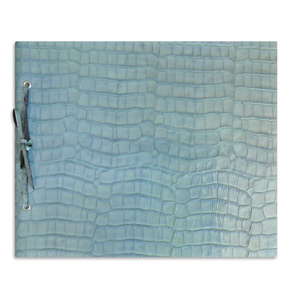 Fotoalbum Leder Croco Prägung blau A4 Trixi Gronau
