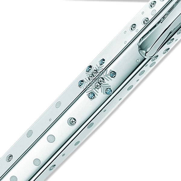 Caran d'Ache ballpoint, Ecridor eclat lumiere d'hiver, with swarovski elements silver, detail view