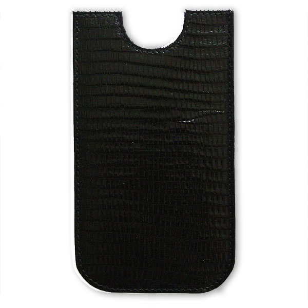 I Phone Case, lizard pattern black, leather, Trixi Gronau