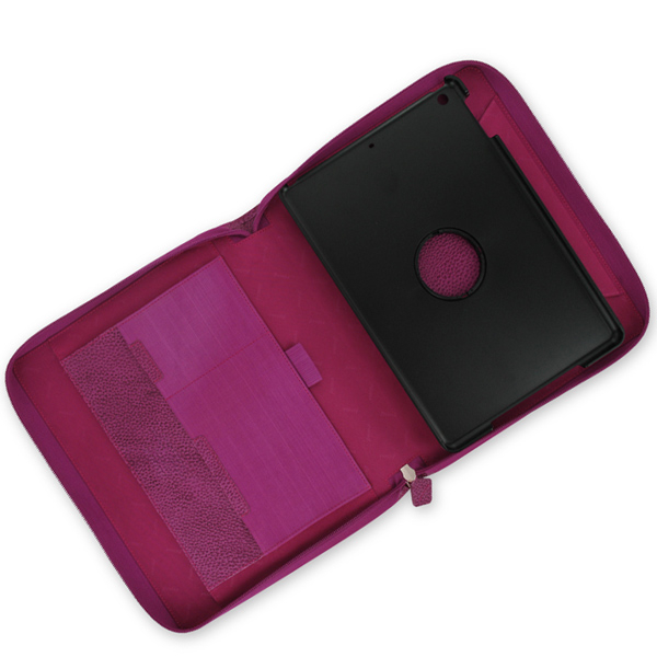 Finsbury iPad Air Organizer, leather, rasberry, open, without content