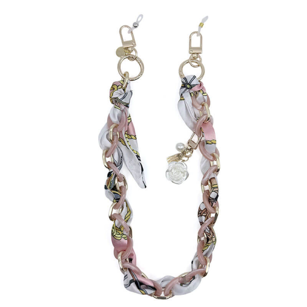 I-Conically- eyeglass chain Vogue pink front
