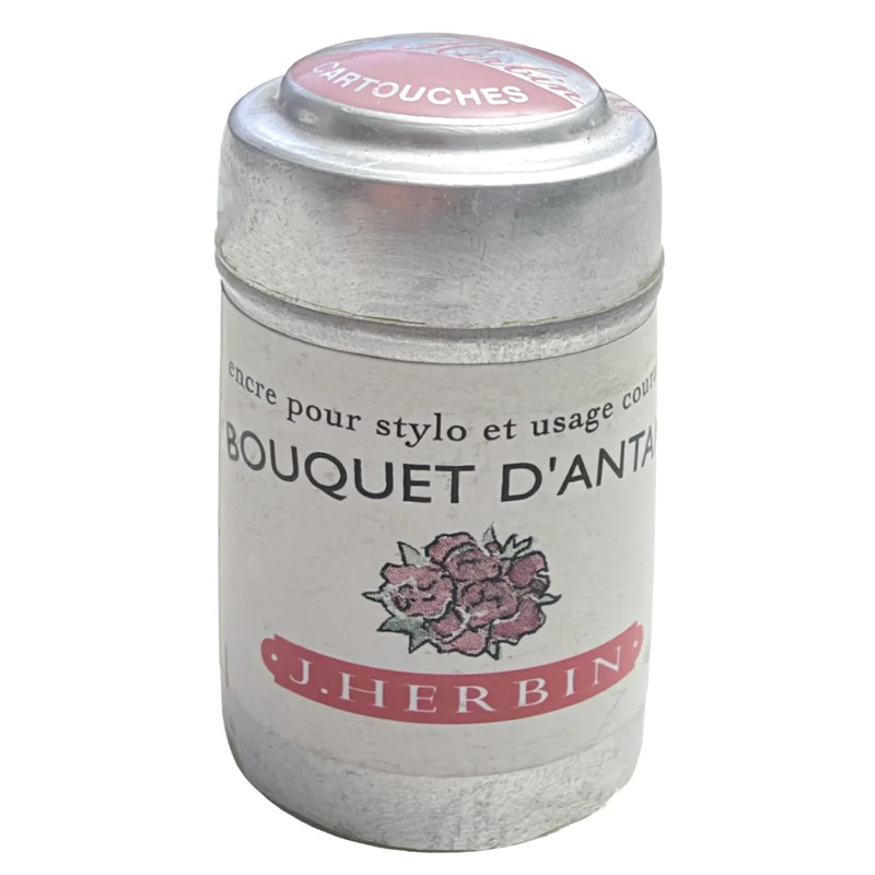 Jacques Herbin Bouquet d’Antan Tintenpatronen in Aluminiumdose mit floralem Etikett