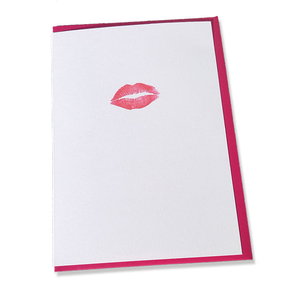 Trixi Gronau Grusskarte weiss B6 Lippenbekenntnisse, Lippen