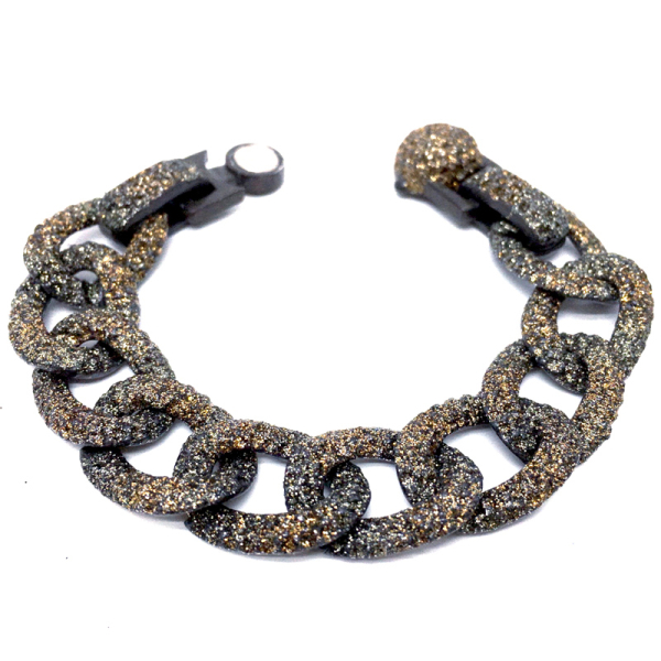 Kmo Gliederarmband Crissy gold schwarz offen