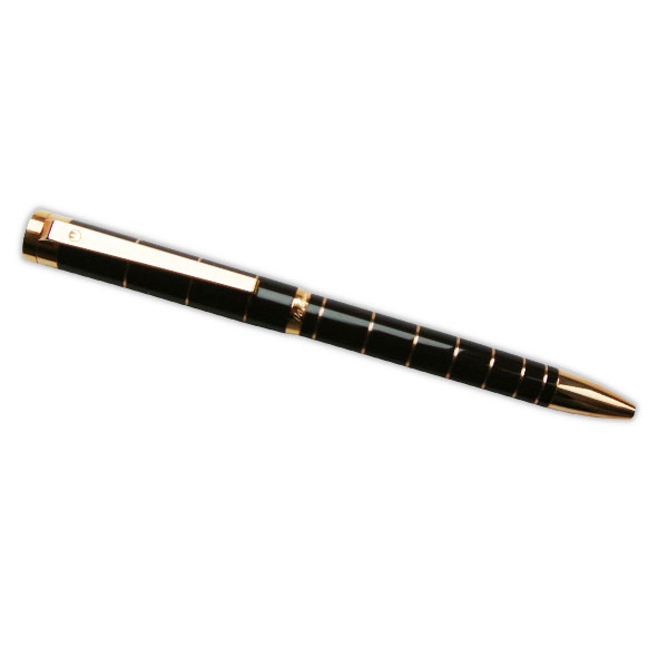 Waldmann, pens, rose gold plated, lacquer brown, clip view