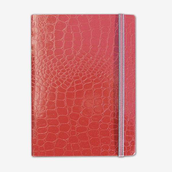 rotes Notizbuch, Skivertex, Tagebuch mit Gummiband, Trixi Gronau