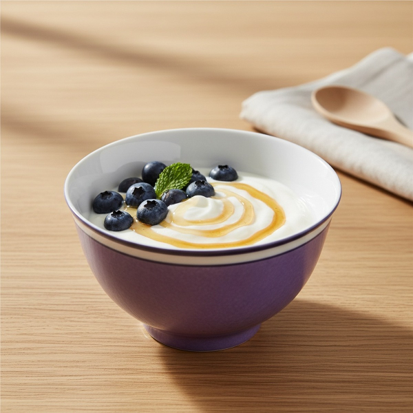 Reichenbach COLOUR II bowl 0.2L lilac with yogurt, blueberries and honey