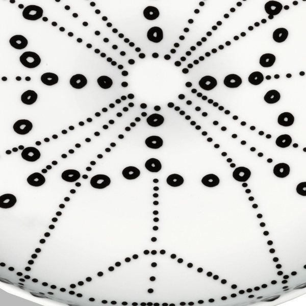 Porzellanteller, Medina, Reichenbach, schwarz, weiß, punkte 26 cm Ø, detail