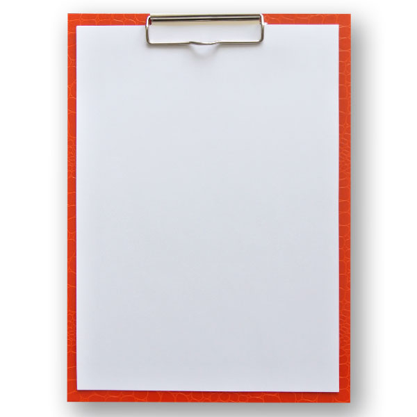 Clipboard A4 in Croco-Optik orange mit Klemm Mechanik