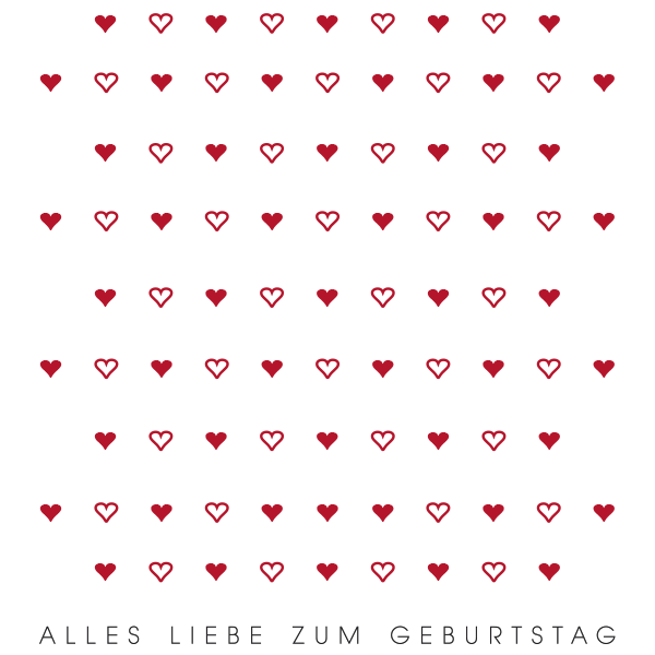 Trixi Gronau • viele kleine Herzen Glückwunschkarte,Farbe weiss Offsetdruck rot, grau, Motiv