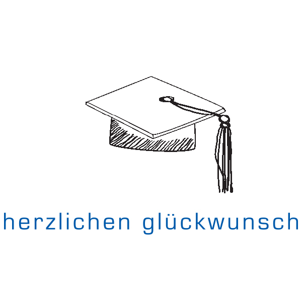 Trixi Gronau Grusskarte weiss B6 Dr. Hut, Examen Glückwunschkarte in schwarz, Detail