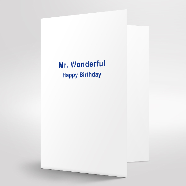 Card Mr. Wonderful Happy Birthday blue,