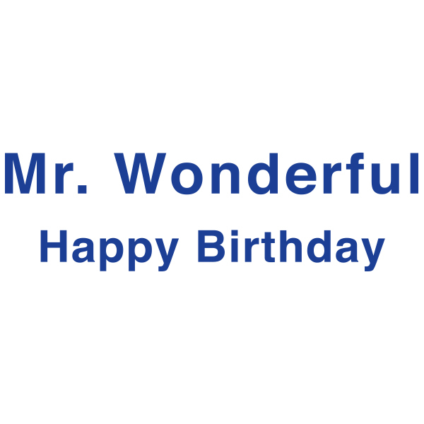 Card Mr. Wonderful Happy Birthday blue, Detail