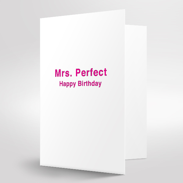 Card Mrs.Perfect with envelope pink