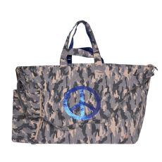Cute Stuff XXL Shopper PEACE Camouflage grau-blau