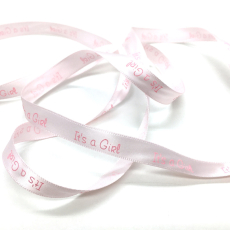 Vivant Geschenkband IT'S A GIRL rosa 16 mm