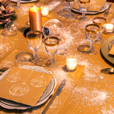 Paviot Servietten BOULE A NEIGE - Schneekugel gold