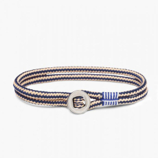 Pig & Hen Armband DON DINO navy-sand | silber