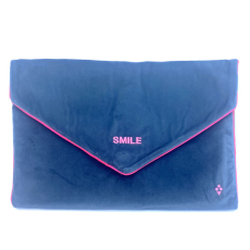 Sorbet Island Velvet Envelope Bag SMILE grey