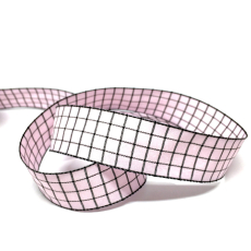 Vivant Geschenkband CARRÉ kariert rosa und schwarz 30 mm