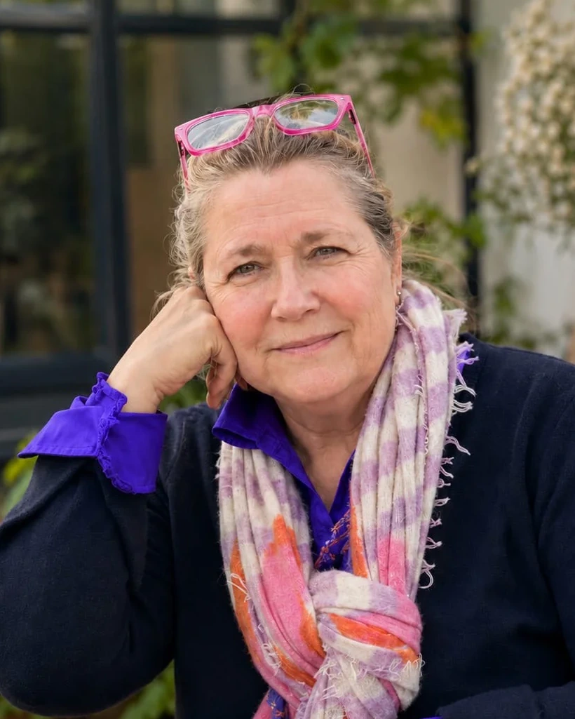 Corinna Gronau wearing pink Doubleice glasses