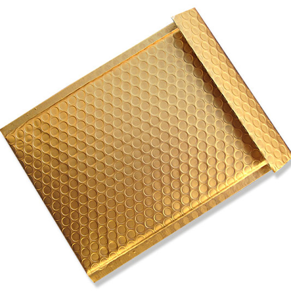 Golden padded envelope used as gift wrapping