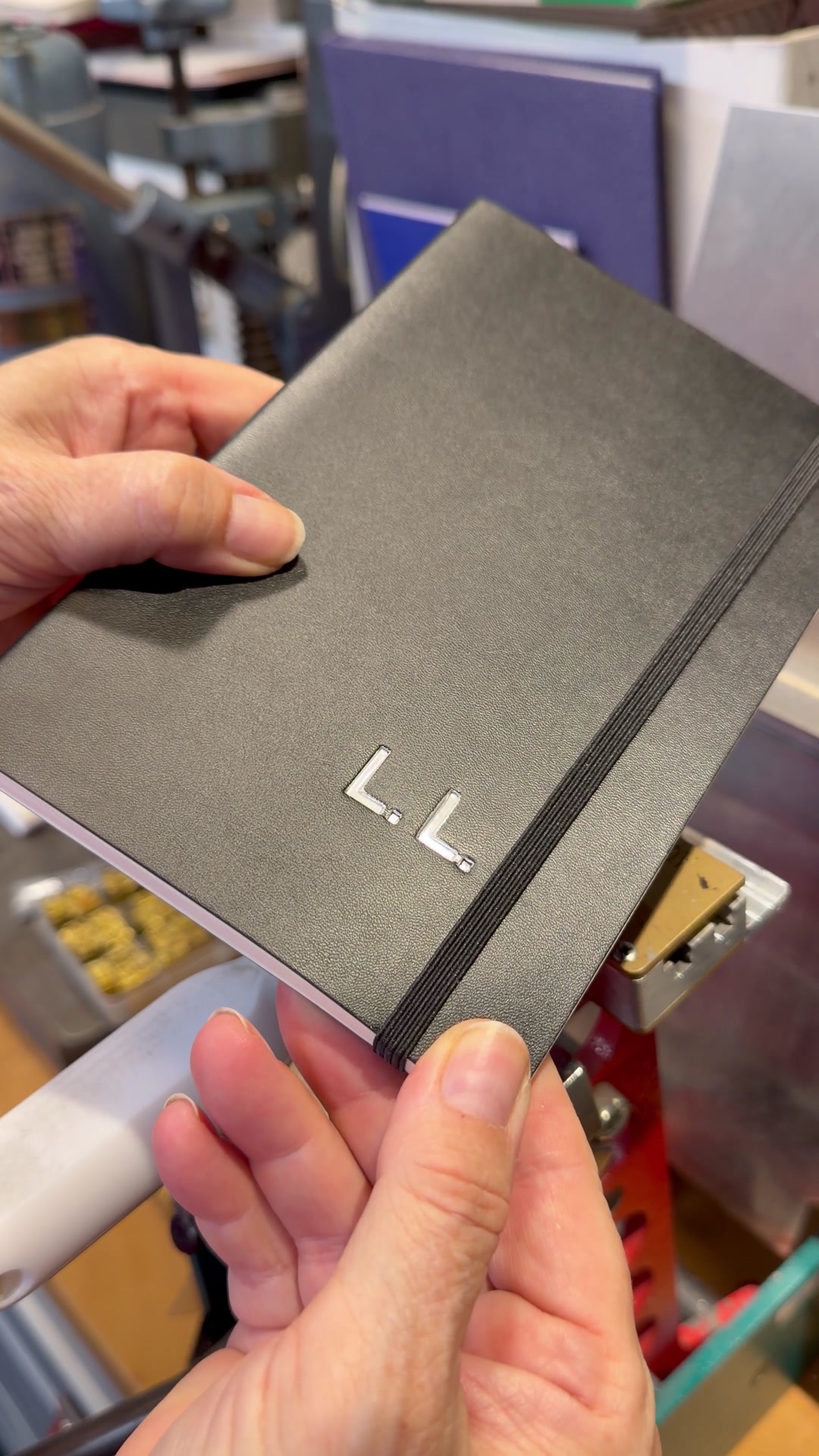Close up of a clean silver hot foil impression on a book cover